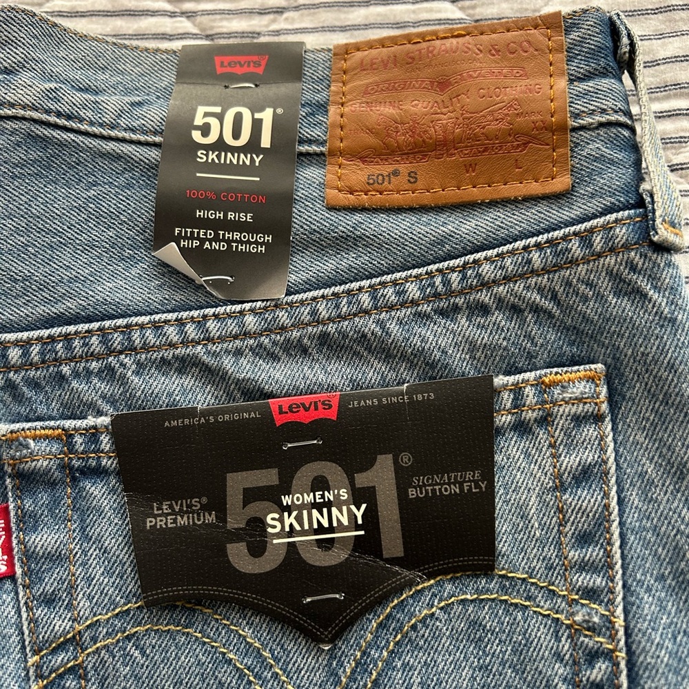 Levi's Blue Skinny Jeans with Iconic Red Tag
